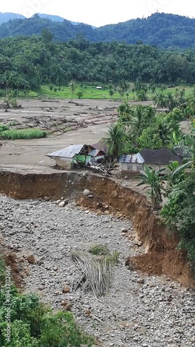 landslide next to housing