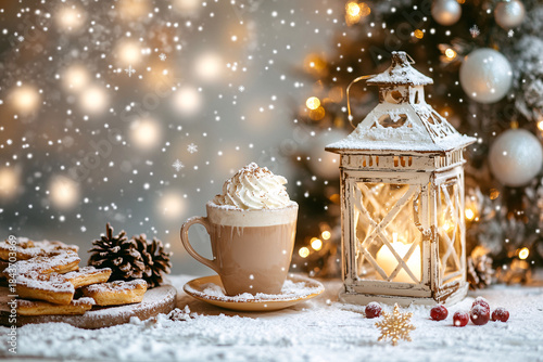 Snow-Kissed European Holiday Café Atmosphere