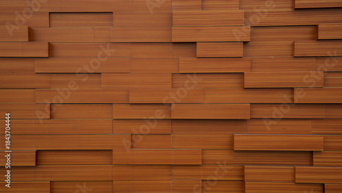 Konstfotografi Brown brick wall with staggered rectangular pattern