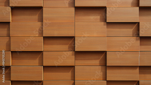Quadro em tela Brown stacked cardboard boxes in a warehouse or storage facility