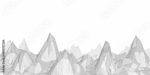 Abstract polygonal landscape with sharp peaks and minimalist geometric design