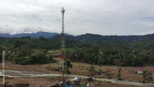 signal pole in the middle of a disaster