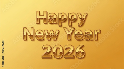 Happy New Year 2026 greeting card illustration for the New Year celebration.