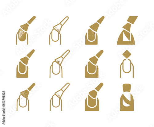 Foil Nail Icons. Foil Nails. Icon set. Set Logo of Foil Nails: b