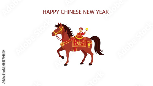 Festive Greeting Card Illustration for a Happy New Year 2026 Celebration.