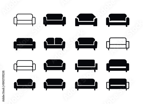 Living Room Logo Grid. living room. Icon set. Set Logo of living