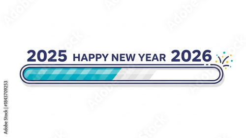 A vibrant graphic card for the New Year 2026. Happy New Year celebration wishes.