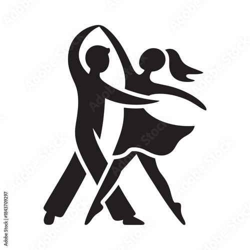 Silhouette of a couple dancing showcasing a romantic and graceful partnership