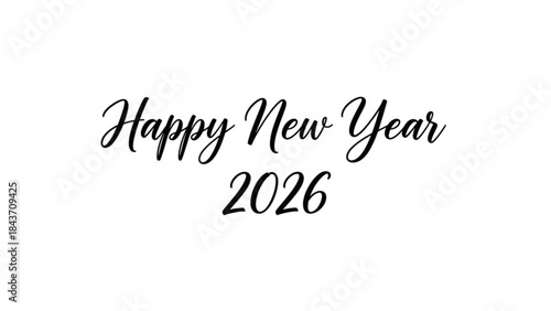 Happy New Year 2026 greeting card with fireworks for the New Year celebration.