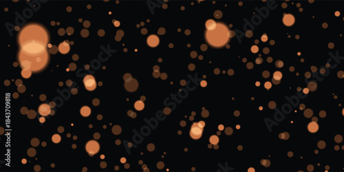 Golden Bokeh Light Overlay on Dark Background – Soft Glowing Particles, Abstract Dust Sparkle Effect, Luxury Night Texture for New Year Celebration and Creative Design
