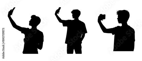 Silhouettes Taking Selfies: A Social Moment