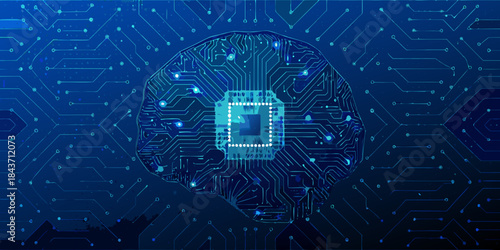 Digital brain interface a futuristic concept of artificial intelligence and technology