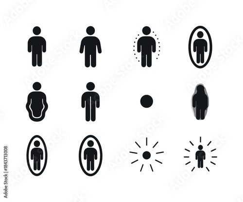 Subtle Body Icons. subtle body. Solid icon set of subtle body: a