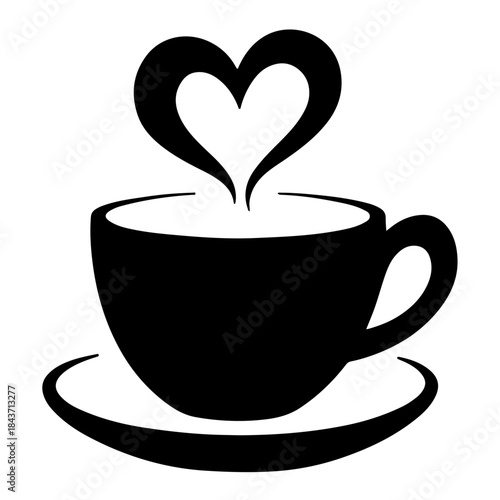 Heart Shaped Steam Rising from Coffee Cup: Love and Warmth