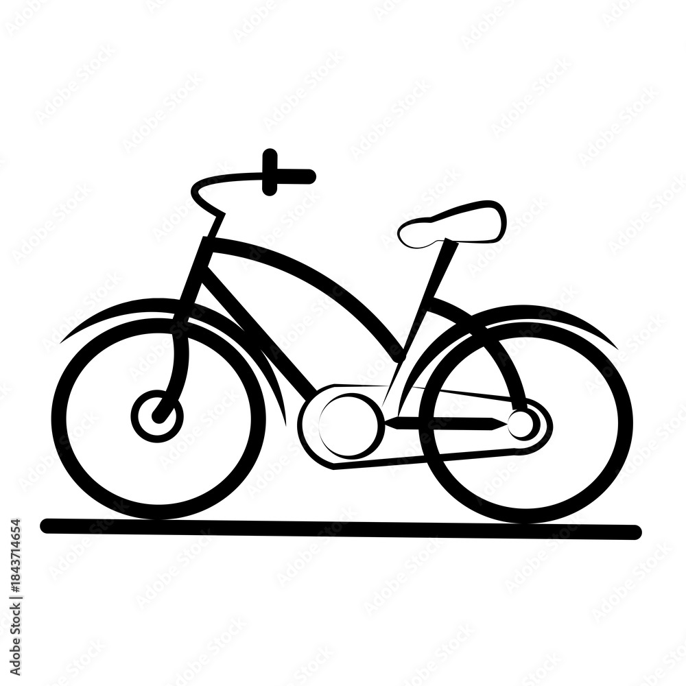 Fototapeta premium handmade Bicycle vector icon