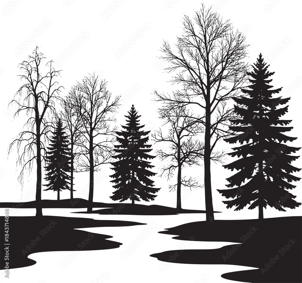 Fototapeta premium trees in winter