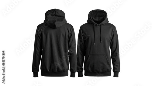 Front and back view of a blank white long-sleeve V-neck t-shirt with dark grey sleeves on a white background.