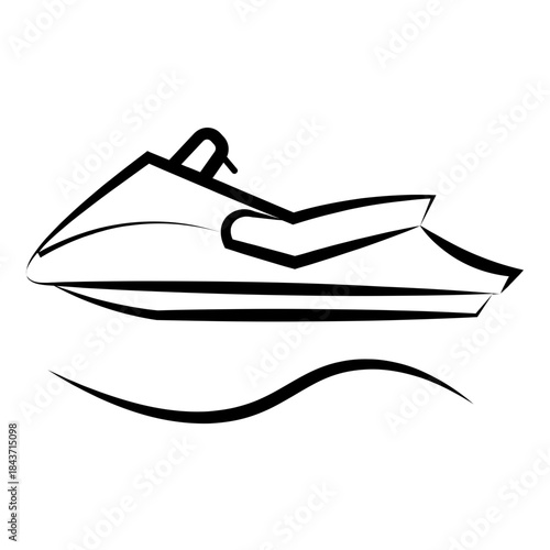 Jetski vector icon 