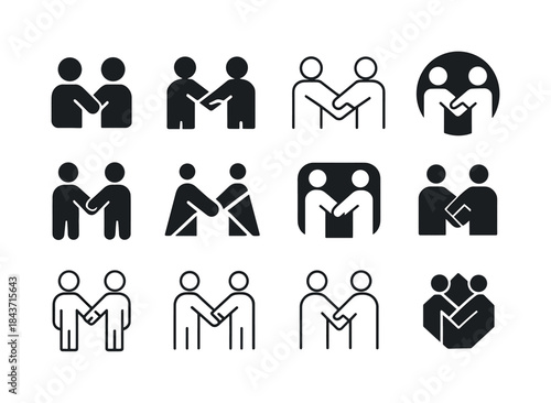 Interpersonal Skills Logo Set. Developing interpersonal communic