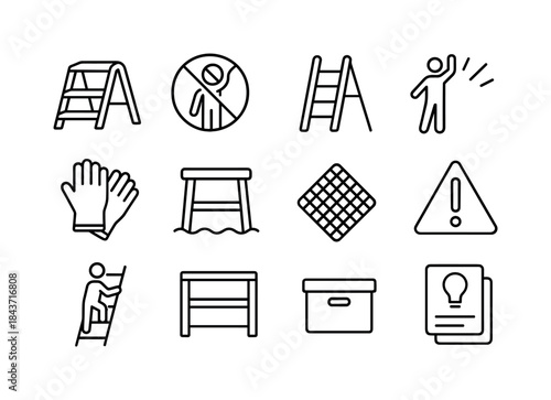 Home Safety Icons. Safety at Home. Line icon set of Safety at Ho