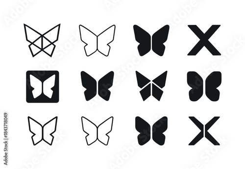 Geometric Transformation Logos. Transformation. Icon set. Set Lo