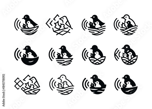 Wildlife Noise Icons. noise pollution