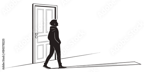Silhouette illustration of a businessman climbing a ladder or stairs, representing a person's work and business endeavor