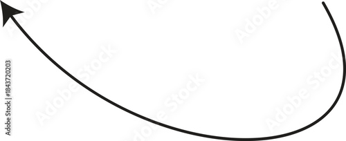 A simple curved line with an arrowhead