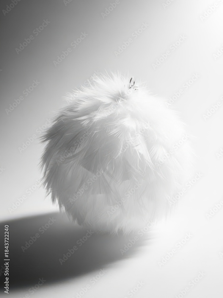 Obraz premium Fluffy White Feather Christmas Ornament image