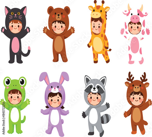 Set of 20 cute cartoon vector icons featuring fantasy monsters, creepy animals, and spooky characters like a ghost, zombie rabbit, cyclops, and tiny dinosaur, suitable for Halloween or game design.