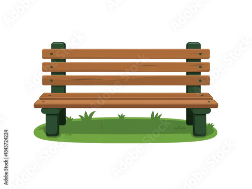 bench in the park, illustration png element isolated on transparent background