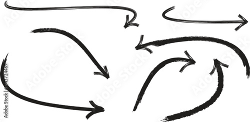 A collection of hand drawn arrows pointing in various directions