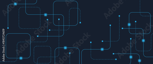 Abstract digital AI circuit board background with tech icons. Digital technology motherboard texture design. Engineering circuit board concept for poster, header, banner, website, presentation