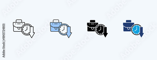 Business Slowdown Multiple Icon Illustration Vector