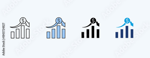 Unemployment Rise Multiple Icon Illustration Vector