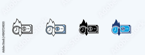 Inflation Pressure Multiple Icon Illustration Vector