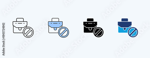Job Losses Multiple Icon Illustration Vector