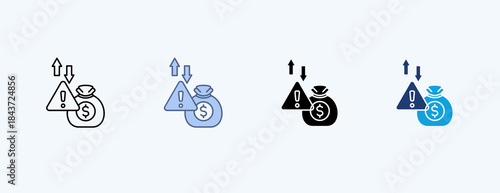 Invesment Risk Multiple Icon Illustration Vector