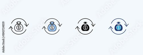 Economic Recovery Multiple Icon Illustration Vector