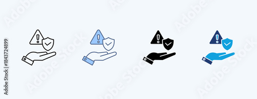 Risk Management Multiple Icon Illustration Vector