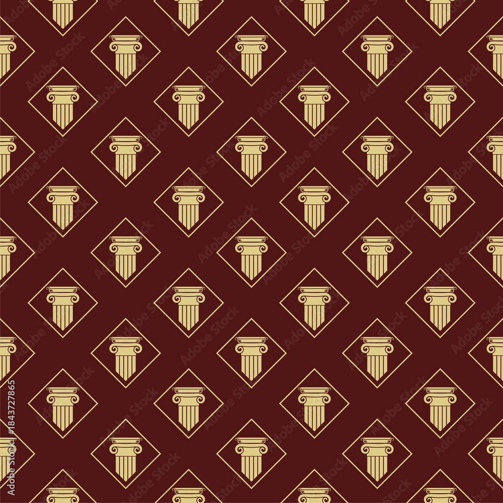 Obraz premium Column Pillar seamless pattern isolated on color background