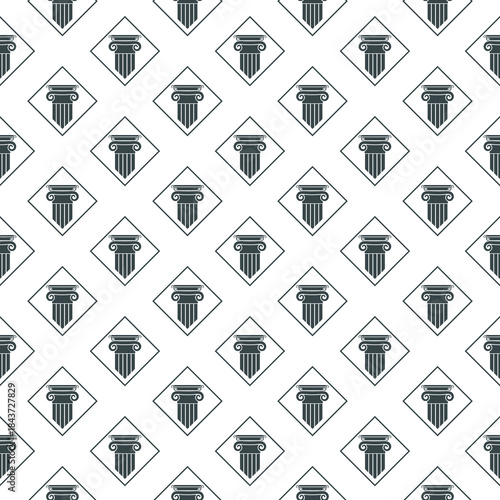 Column Pillar seamless pattern isolated on white background