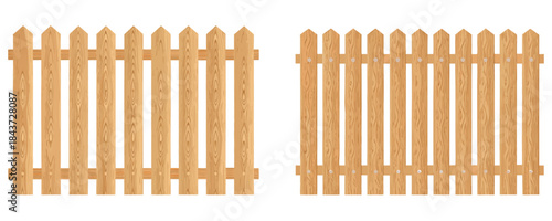 Vertical wood planks fence, simple vector, natural grain lines.