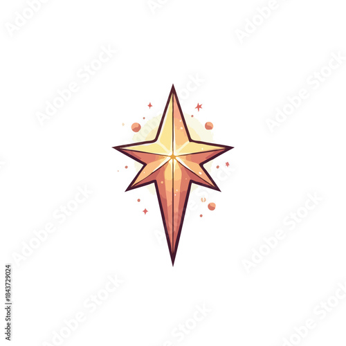 Elegant celestial star vector design shining brightly on a light background creating a festive