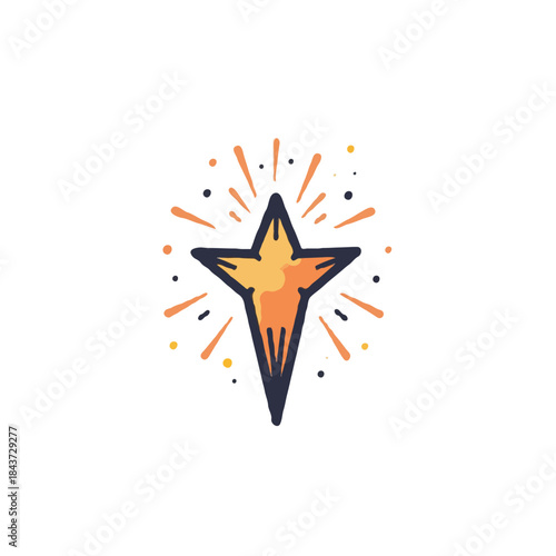 Shining star with celestial rays symbolizing hope guidance and inspiration representing aspiration