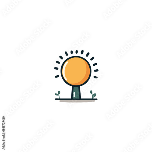 Stylized conceptual digital illustration displaying a luminous sphere atop a cylindrical base