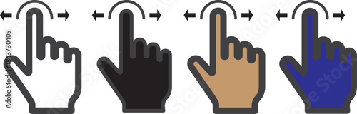 Swipe icon set multiple style collection. set
