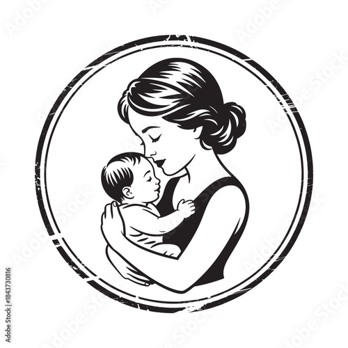 A tender moment mother lovingly cradling her newborn baby in arms