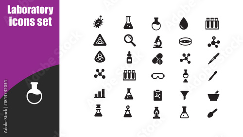 Laboratory  icons set