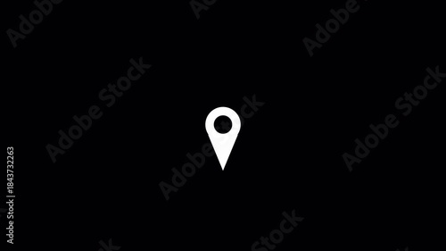 GPS Pin Vector Icon – Location Marker Illustration for Animated Videos in transparent background with 4K animation 